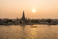 Wat Arun Temple at sunset in bangkok Thailand