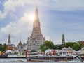 Wat Arun Temple at sunset in bangkok Thailand. Wat Arun is a Buddhist temple in Bangkok Yai district of Bangkok, Thailand