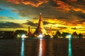 Wat Arun Temple at twilight in bangkok