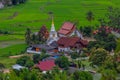 Wat Ban Thap,A beautiful old temple in the middle of the valley in Mae Chaem District, Chiang Mai Province. Thailand