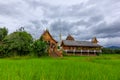 Wat Ban Thap,A beautiful old temple in the middle of the valley in Mae Chaem District, Chiang Mai Province. Thailand