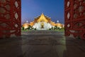 Wat Benchamabophit (Benjamaborphit) dusitvanaram or marble temple at sunset, one of the famous places in Thailand
