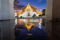 Wat Benchamabophit Benjamaborphit dusitvanaram or marble temple at sunset Royalty Free Stock Photo