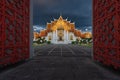 Wat Benchamabophit Benjamaborphit dusitvanaram or marble temple at twilight Royalty Free Stock Photo