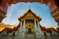 Wat benchamabophit ,marble temple one of most popular traveling destination in bangkok thailand