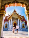 Wat Benchamabophit temple in Bangkok Thailand, The Marble temple in Bangkok