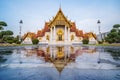 Wat Benchamabophit temple, The morning sunrise, Thailand Royalty Free Stock Photo