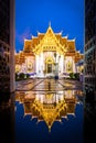 Wat Benchamabopit (Marble Temple) in Bangkok, Thailand at night Royalty Free Stock Photo