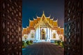 Wat Benchamabopit (Marble Temple) in Bangkok, Thailand at night Royalty Free Stock Photo