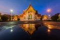 Wat Benjamaborphit or Marble Temple at twilight