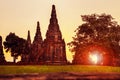 Wat chai wattanaram ayutthaya world heritage site of unesco thailand Royalty Free Stock Photo