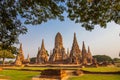 Wat Chaiwatthanaram at Ayutthaya Historical Park is an important location and is used in filming in movies and dramas. Royalty Free Stock Photo