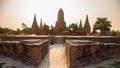 Wat Chaiwatthanaram at Ayutthaya Historical Park is an important location and is used in filming in movies and dramas. Royalty Free Stock Photo