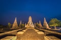 Wat chaiwatthanaram temple at twilight, ayutthaya, thailand