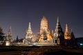 Wat Chaiwatthanaram at twilight, Ayutthaya Historical Park, Thai