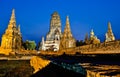 Wat Chaiwatthanaram at twilight, Thailand