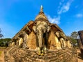 Wat Chang Lom elephant temple in Sukhothai historical park, Thailand Royalty Free Stock Photo