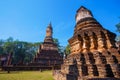 Wat Chedi Jet Thaew at Si Satchanalai Historical Park, Sukhothai, Thailand Royalty Free Stock Photo