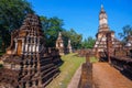 Wat Chedi Jet Thaew at Si Satchanalai Historical Park, Sukhothai, Thailand Royalty Free Stock Photo