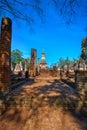 Wat Chedi Jet Thaew at Si Satchanalai Historical Park, Sukhothai, Thailand Royalty Free Stock Photo