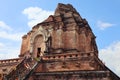 Wat Chedi Luang is a Buddhist temple in the historic centre of Chiang Mai, Thailand. Royalty Free Stock Photo