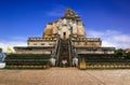 Wat Chedi Luang temple in Chiang Mai with blue sky