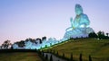 Wat Huay Pla Kang Chiang Rai Thailand at sunset, famouse big buddha temple Royalty Free Stock Photo