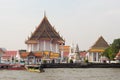 Wat Kalayanamit Woramahawihan Temple by the Chao Phraya River in Bangkok, Thailand