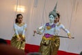 Thai Human Puppet dance of stage Wat Khanon Nang Yai, Ratchaburi