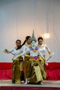 Thai Human Puppet dance of stage Wat Khanon Nang Yai, Ratchaburi