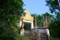 Wat Khao Wong Phra Chan at top of mountain in Lopburi, Thailand