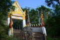 Wat Khao Wong Phra Chan at top of mountain in Lopburi, Thailand