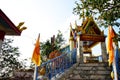 Wat Khao Wong Phra Chan at top of mountain in Lopburi, Thailand