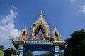 Wat Khao Wong Phra Chan at top of mountain in Lopburi, Thailand