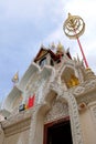 Intricate artwork at entrance of Wat Khoi, a Buddhist temple located at the foot of Khao Wang hill, Petchaburi, Thailand