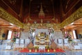 Assembly hall viharn of Wat Khoi, a Buddhist temple located at the foot of the hill of Khao Wang, Phetchaburi, Thailand