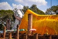 Wat Khun Inthapramun temple with reclining buddha, in Ang Thong, Thailand