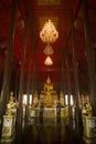 Wat Krathum Suea Pla temple ,Golden buddha temple in Thailand Royalty Free Stock Photo