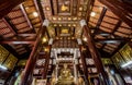 Chiang Mai,Northern Thailand on September15,2019:Golden Buddha staues and beautiful decorations inside viharnassembly hall of