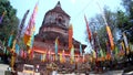 Wat Lokmolee temple in Chiang Mai , Thailand by fisheye lens