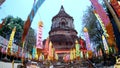 Wat Lokmolee temple in Chiang Mai , Thailand by fisheye lens