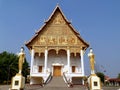 Wat That Luang Nua buddhist temple, the temple next to PhaThat Luang stupa in Vientiane, Laos Royalty Free Stock Photo