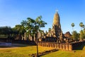 Wat mahatha temple and old architecture Royalty Free Stock Photo