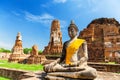 Wat Mahathat in Buddhist temple complex in Ayutthaya near Bangkok Royalty Free Stock Photo