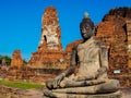 Wat Mahathat, the old temple in Ayutthaya historical park, Thailand Royalty Free Stock Photo