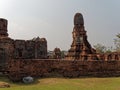 Wat Mahathat Ruins, the ruins of a Khmer style temple in Lop Buri, Thailand.
