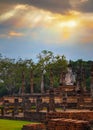 Wat Mahathat Temple in the precinct of Sukhothai Historical Park, Thailand Royalty Free Stock Photo