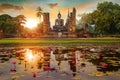 Wat Mahathat Temple in the precinct of Sukhothai Historical Park, Thailand Royalty Free Stock Photo