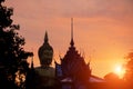 Wat Muang Ang Thong Thailand Silhouette buddha statue and temple
