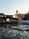 Wat Pak Nam, old temple with the big Buddha on the west side of Bankok, Thailand Royalty Free Stock Photo